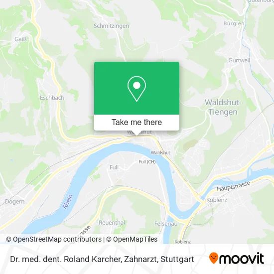 Карта Dr. med. dent. Roland Karcher, Zahnarzt