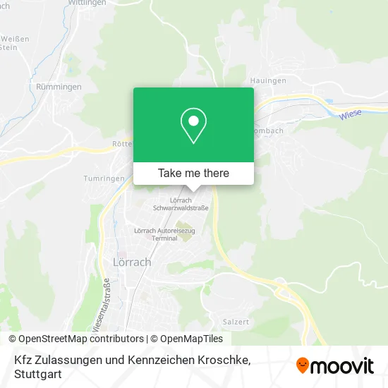 Карта Kfz Zulassungen und Kennzeichen Kroschke