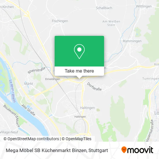 Карта Mega Möbel SB Küchenmarkt Binzen