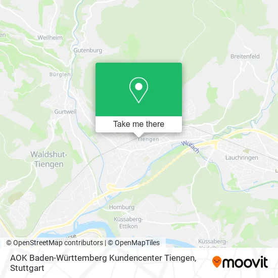 Карта AOK Baden-Württemberg Kundencenter Tiengen