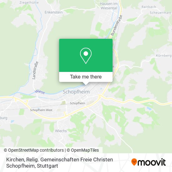 Карта Kirchen, Relig. Gemeinschaften Freie Christen Schopfheim