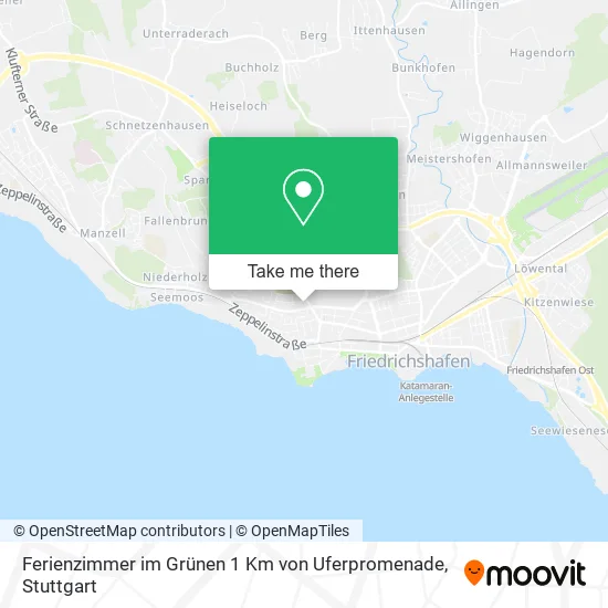 Карта Ferienzimmer im Grünen 1 Km von Uferpromenade