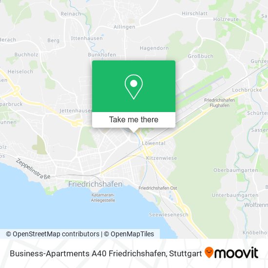 Карта Business-Apartments A40 Friedrichshafen