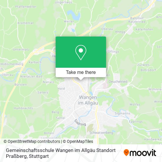 Карта Gemeinschaftsschule Wangen im Allgäu Standort Praßberg