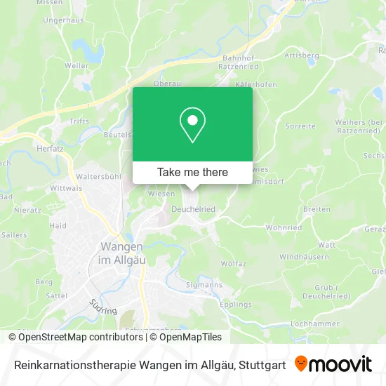 Карта Reinkarnationstherapie Wangen im Allgäu