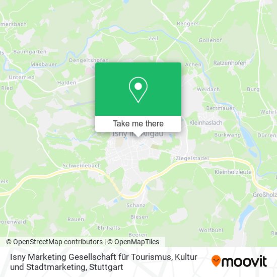 Карта Isny Marketing Gesellschaft für Tourismus, Kultur und Stadtmarketing