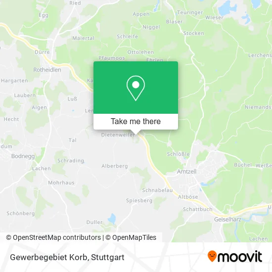 Карта Gewerbegebiet Korb