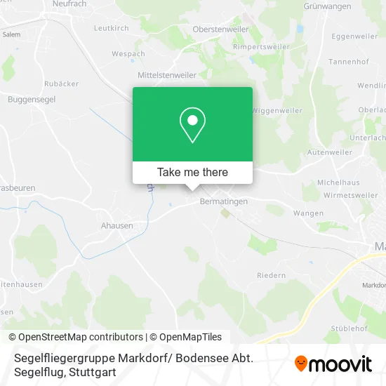 Карта Segelfliegergruppe Markdorf/ Bodensee Abt. Segelflug