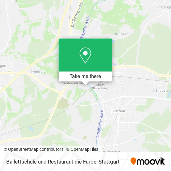 Карта Ballettschule und Restaurant die Färbe
