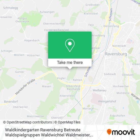 Карта Waldkindergarten Ravensburg Betreute Waldspielgruppen Waldwichtel Waldmeister