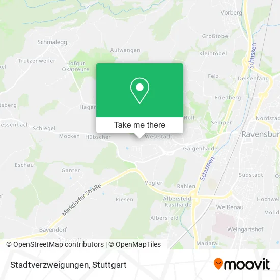 Stadtverzweigungen map
