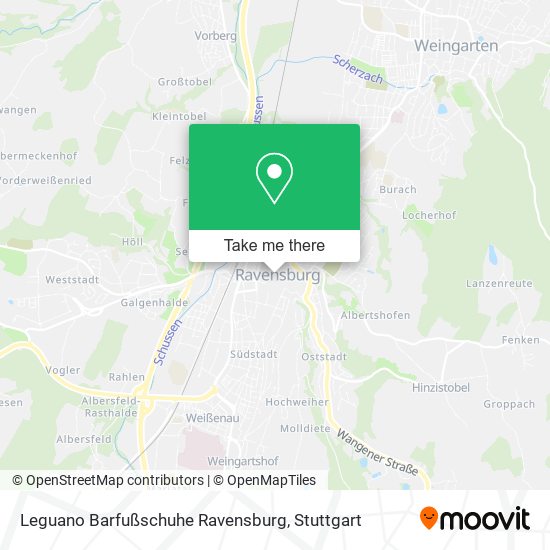 Leguano Barfußschuhe Ravensburg map