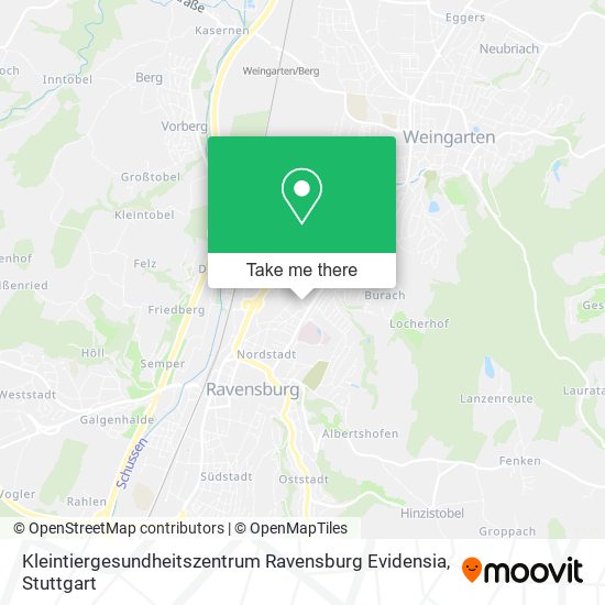 Kleintiergesundheitszentrum Ravensburg Evidensia map