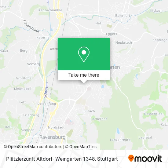 Карта Plätzlerzunft Altdorf- Weingarten 1348