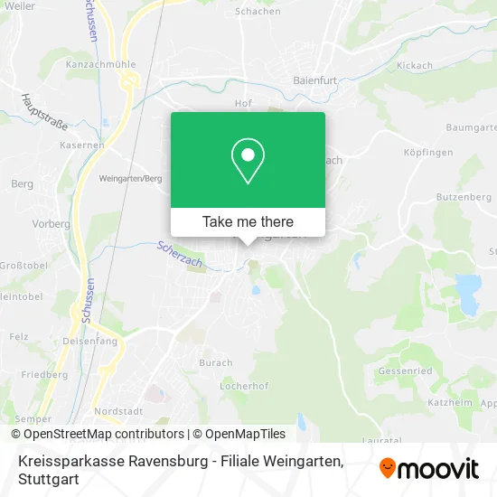 Карта Kreissparkasse Ravensburg - Filiale Weingarten