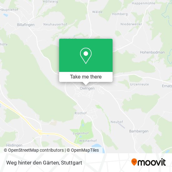 Weg hinter den Gärten map