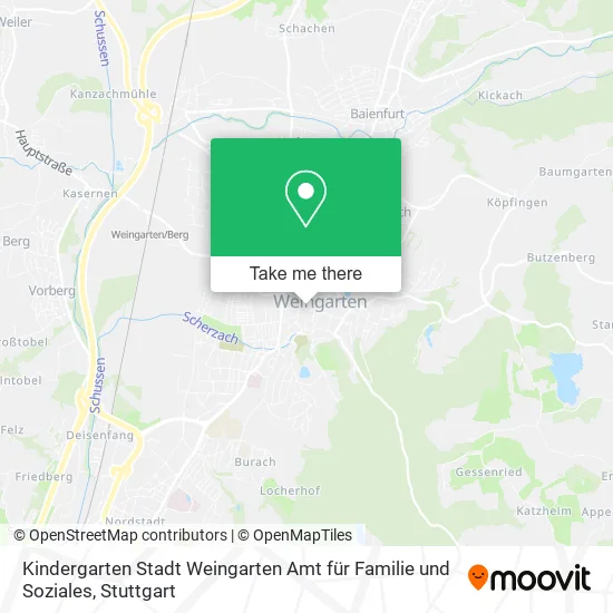 Карта Kindergarten Stadt Weingarten Amt für Familie und Soziales