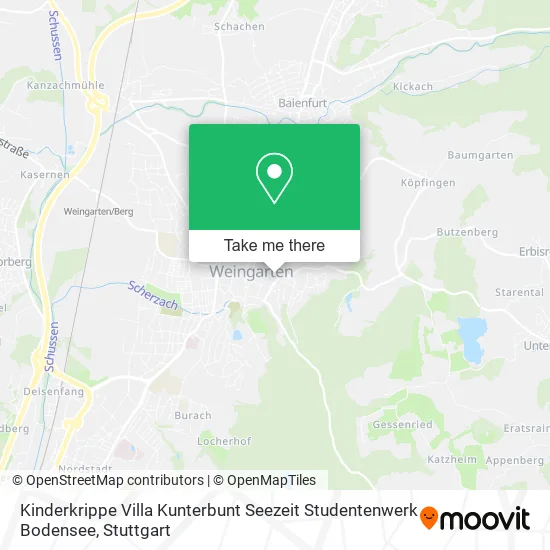 Карта Kinderkrippe Villa Kunterbunt Seezeit Studentenwerk Bodensee