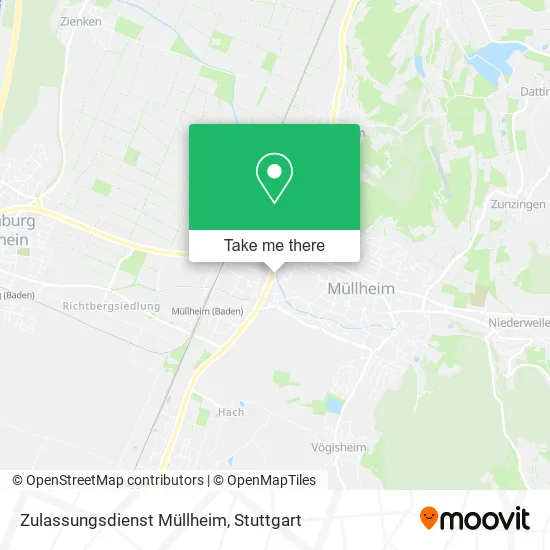 Карта Zulassungsdienst Müllheim