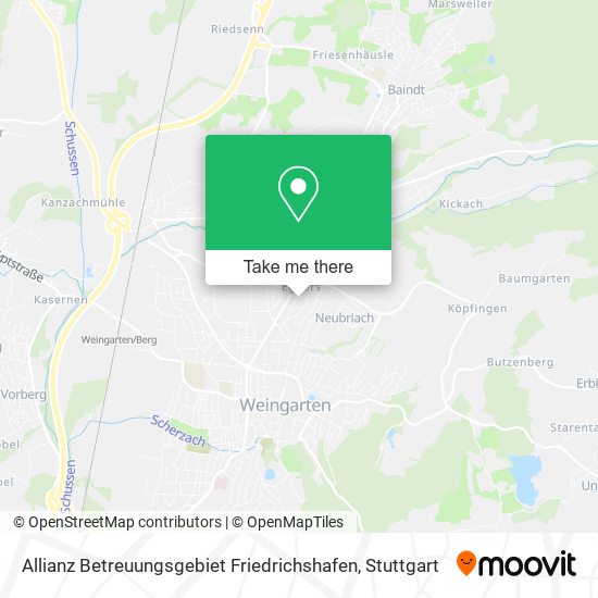 Карта Allianz Betreuungsgebiet Friedrichshafen