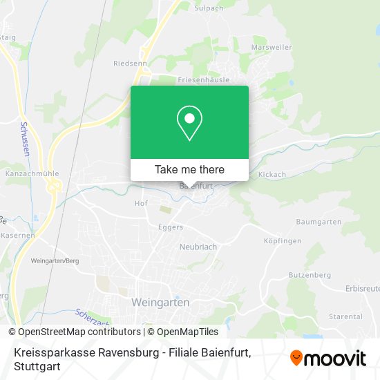 Карта Kreissparkasse Ravensburg - Filiale Baienfurt
