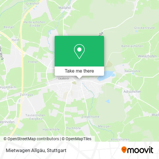 Карта Mietwagen Allgäu