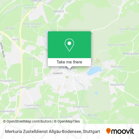 Карта Merkuria Zustelldienst Allgäu-Bodensee