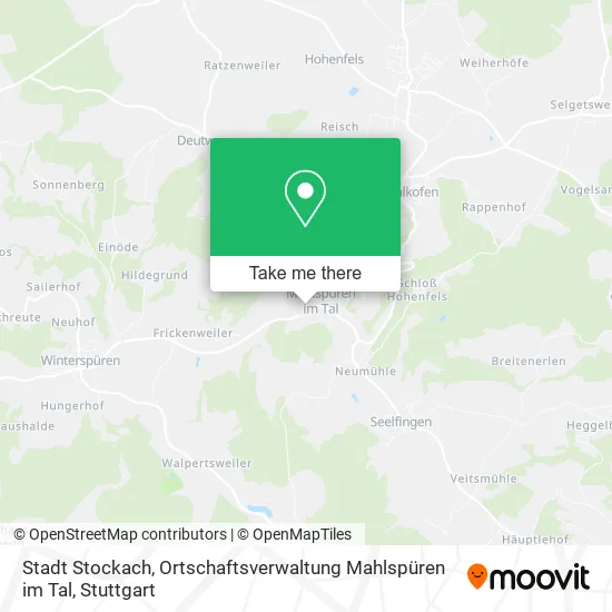 Карта Stadt Stockach, Ortschaftsverwaltung Mahlspüren im Tal
