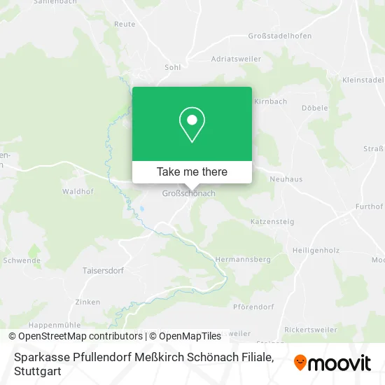 Карта Sparkasse Pfullendorf Meßkirch Schönach Filiale