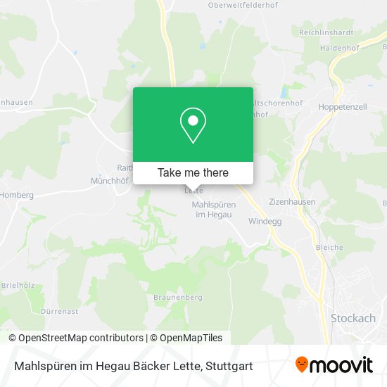 Mahlspüren im Hegau Bäcker Lette map