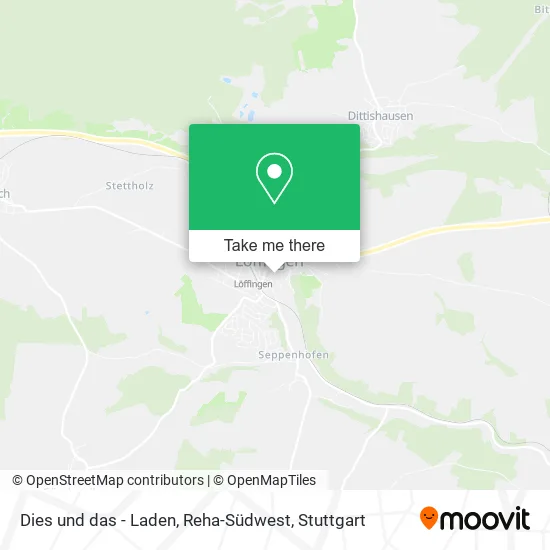 Карта Dies und das - Laden, Reha-Südwest