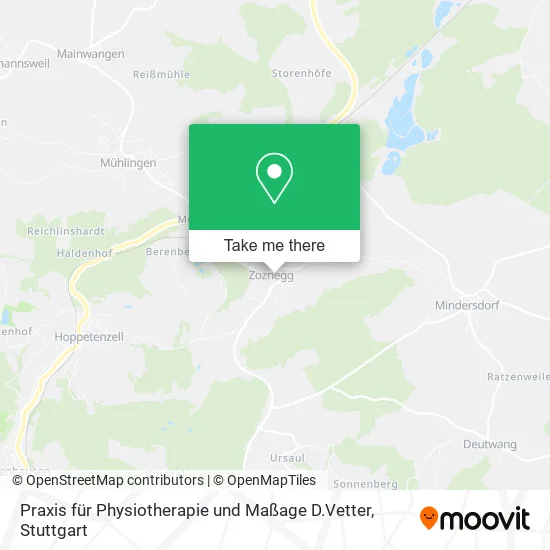 Карта Praxis für Physiotherapie und Maßage D.Vetter