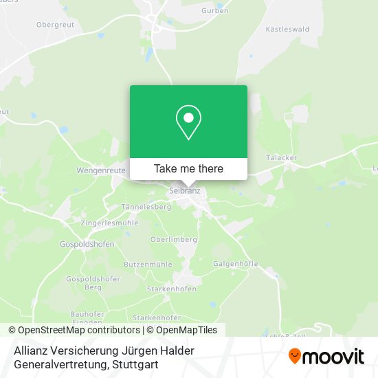 Карта Allianz Versicherung Jürgen Halder Generalvertretung