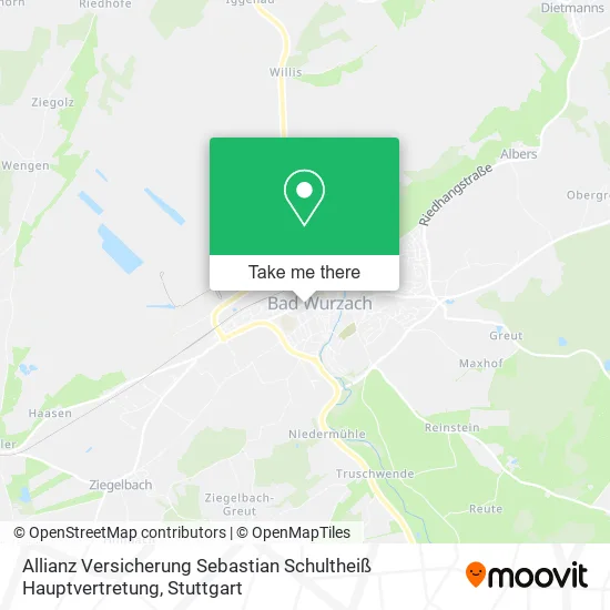 Карта Allianz Versicherung Sebastian Schultheiß Hauptvertretung