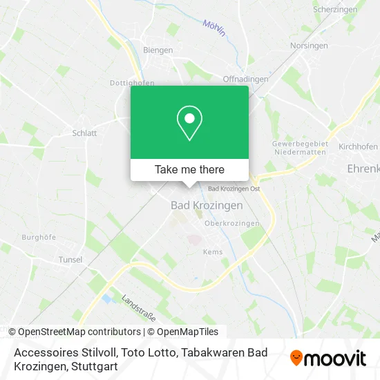 Карта Accessoires Stilvoll, Toto Lotto, Tabakwaren Bad Krozingen