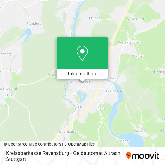 Карта Kreissparkasse Ravensburg - Geldautomat Aitrach