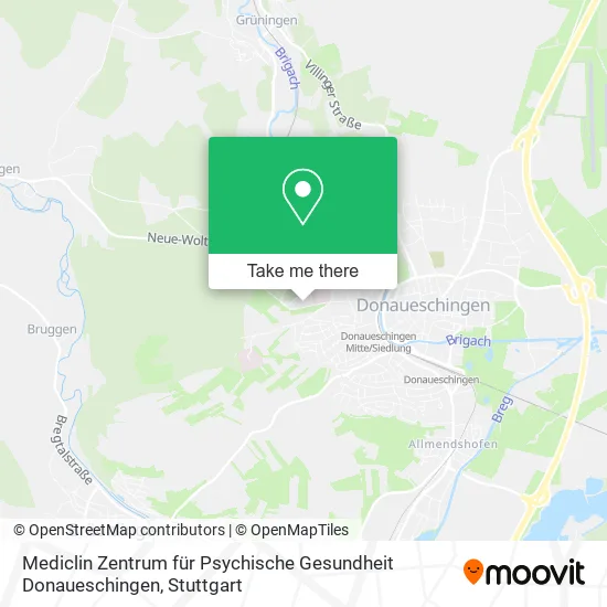 Карта Mediclin Zentrum für Psychische Gesundheit Donaueschingen