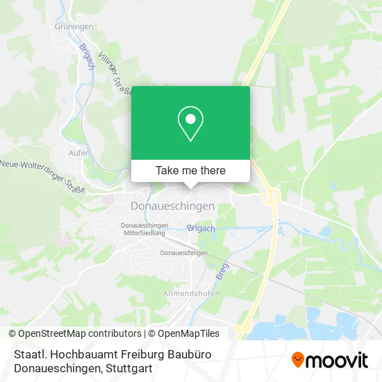 Карта Staatl. Hochbauamt Freiburg Baubüro Donaueschingen