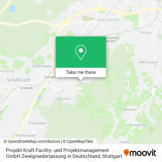 Карта Projekt Kraft Facility- und Projektmanagement GmbH Zweigniederlassung in Deutschland