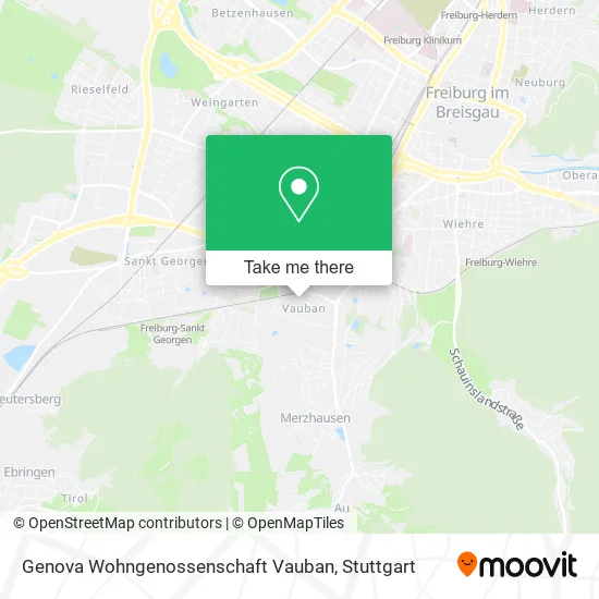 Карта Genova Wohngenossenschaft Vauban