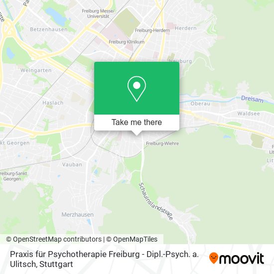 Карта Praxis für Psychotherapie Freiburg - Dipl.-Psych. a. Ulitsch