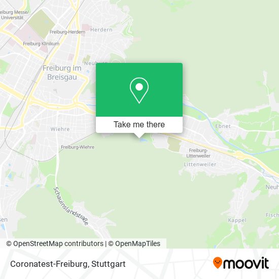 Coronatest-Freiburg map