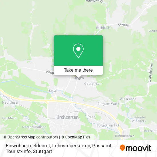 Карта Einwohnermeldeamt, Lohnsteuerkarten, Passamt, Tourist-Info
