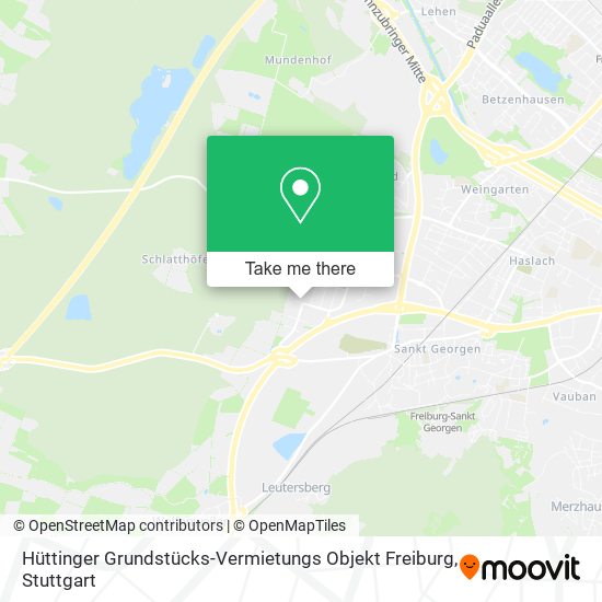 Hüttinger Grundstücks-Vermietungs Objekt Freiburg map