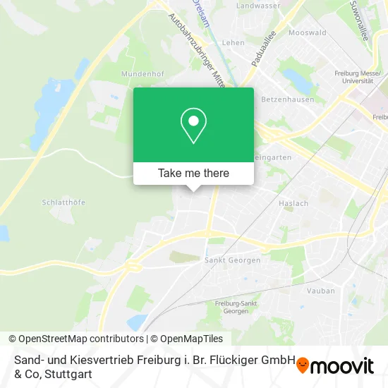 Карта Sand- und Kiesvertrieb Freiburg i. Br. Flückiger GmbH & Co