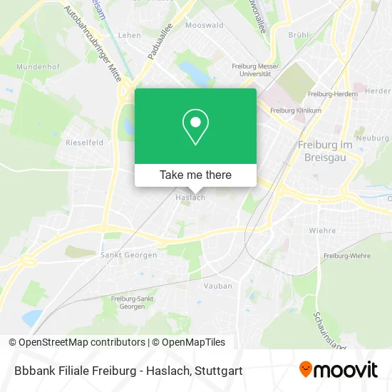 Карта Bbbank Filiale Freiburg - Haslach