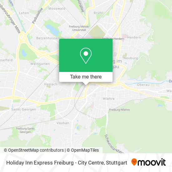 Карта Holiday Inn Express Freiburg - City Centre