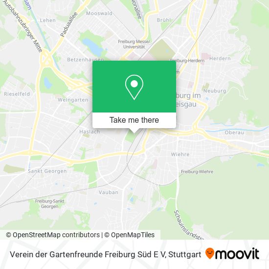 Verein der Gartenfreunde Freiburg Süd E V map