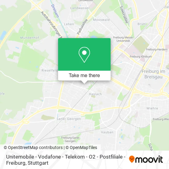 Карта Unitemobile - Vodafone - Telekom - O2 - Postfiliale - Freiburg