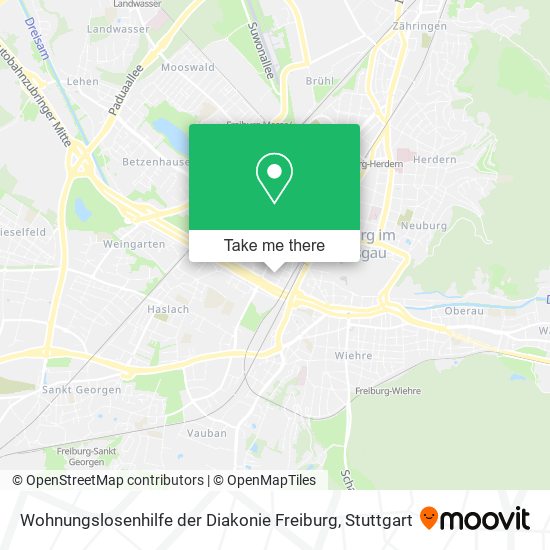 Карта Wohnungslosenhilfe der Diakonie Freiburg